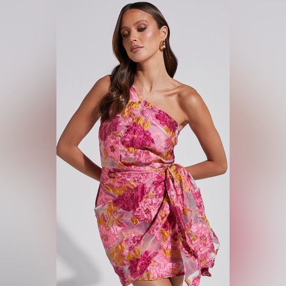 Showpo. Dresses & Skirts - Brailey Mini Dress - One Shoulder Wrap Dress